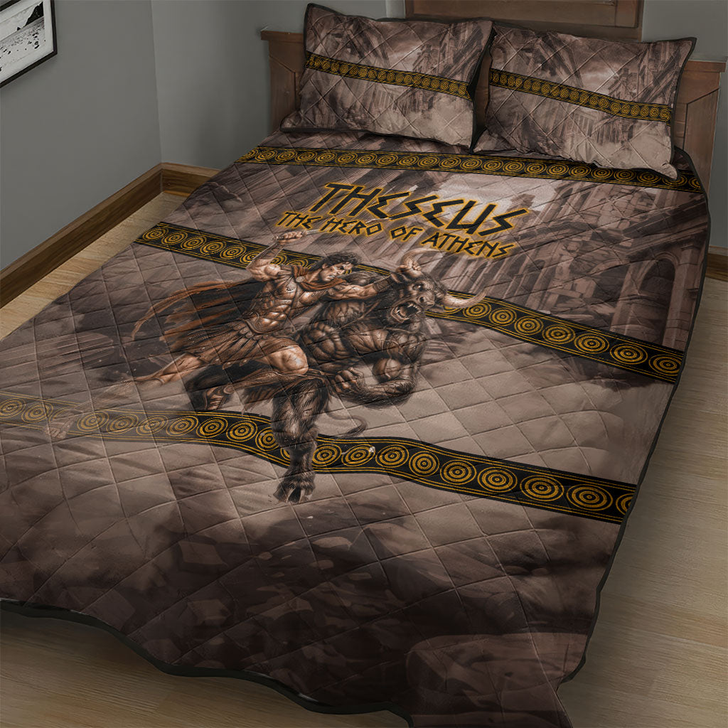 Theseus The Hero Of Athens Quilt Bed Set Greek Mythology Minotaur Ancient Warrior Art