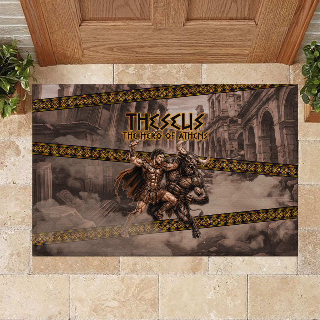 Theseus The Hero Of Athens Rubber Doormat Greek Mythology Minotaur Ancient Warrior Art
