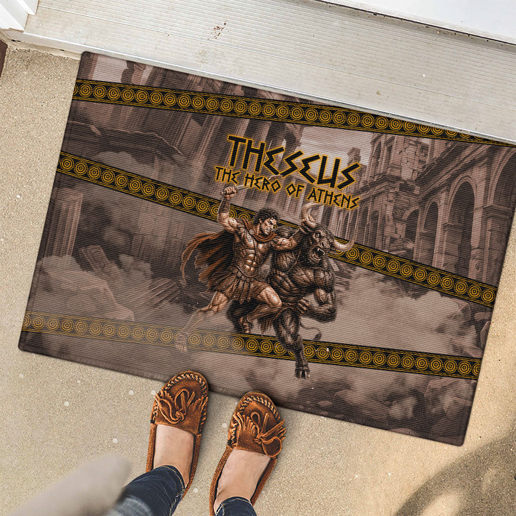 Theseus The Hero Of Athens Rubber Doormat Greek Mythology Minotaur Ancient Warrior Art