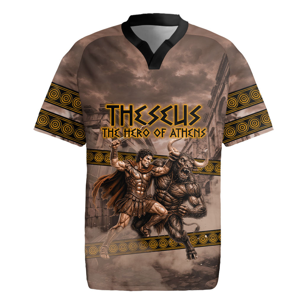 Theseus The Hero Of Athens Rugby Jersey Greek Mythology Minotaur Ancient Warrior Art