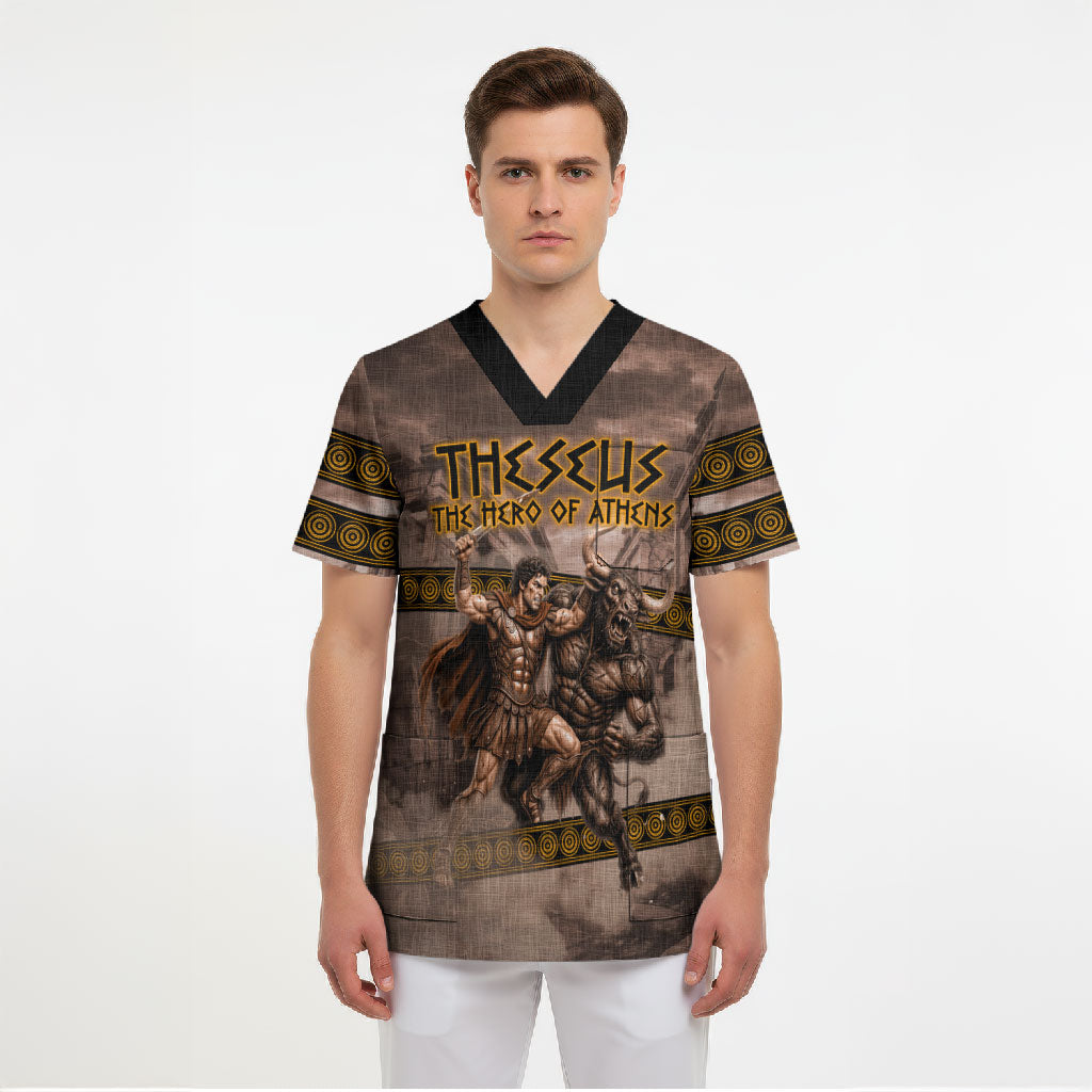 Theseus The Hero Of Athens Scrub Top Greek Mythology Minotaur Ancient Warrior Art