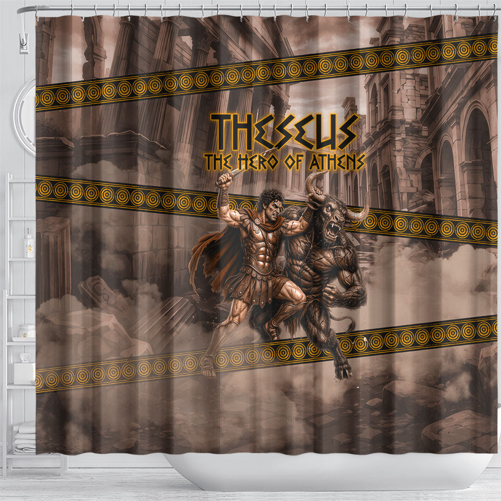 Theseus The Hero Of Athens Shower Curtain Greek Mythology Minotaur Ancient Warrior Art