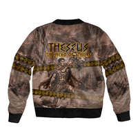 Theseus The Hero Of Athens Sleeve Zip Bomber Jacket Greek Mythology Minotaur Ancient Warrior Art