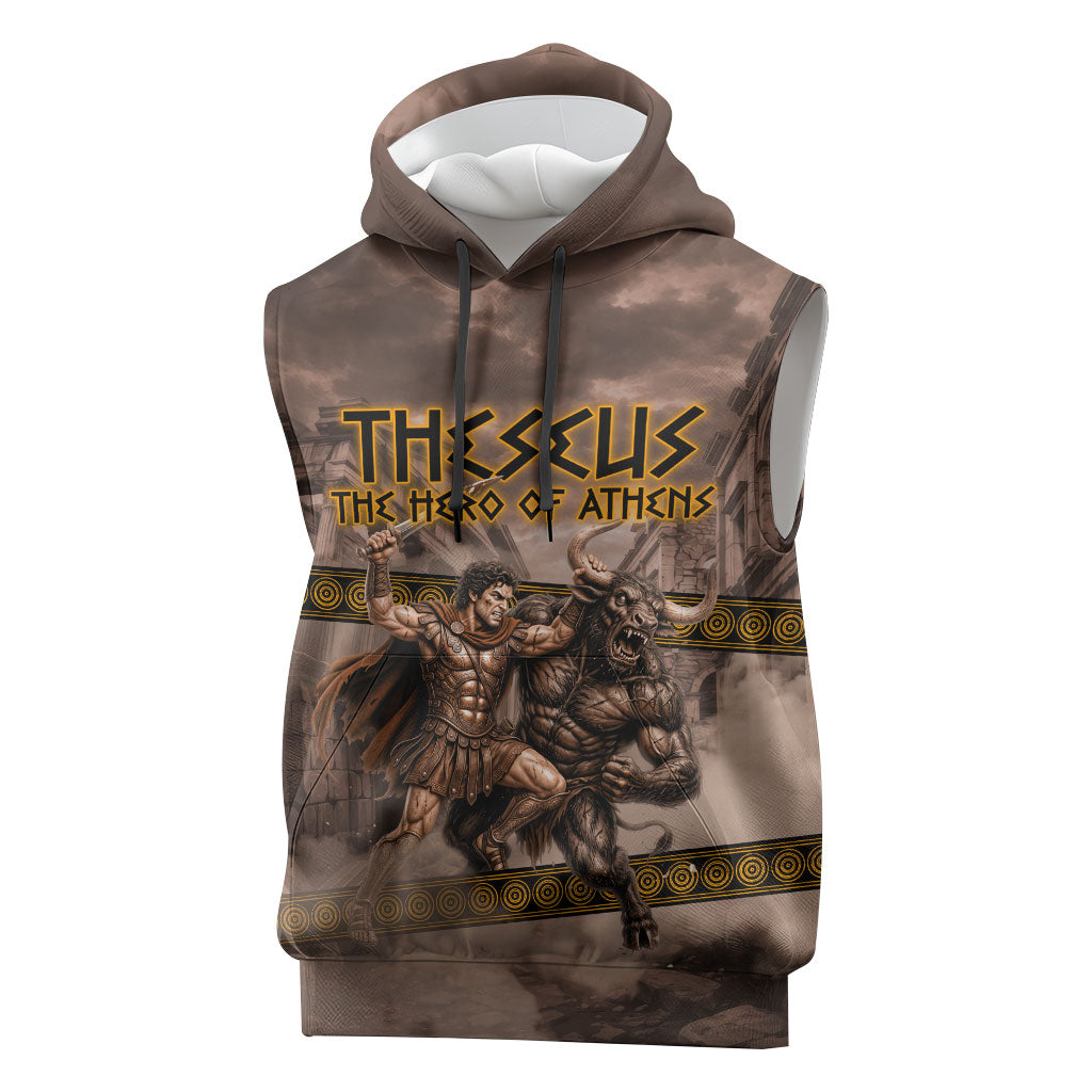 Theseus The Hero Of Athens Sleeveless Hoodie Greek Mythology Minotaur Ancient Warrior Art