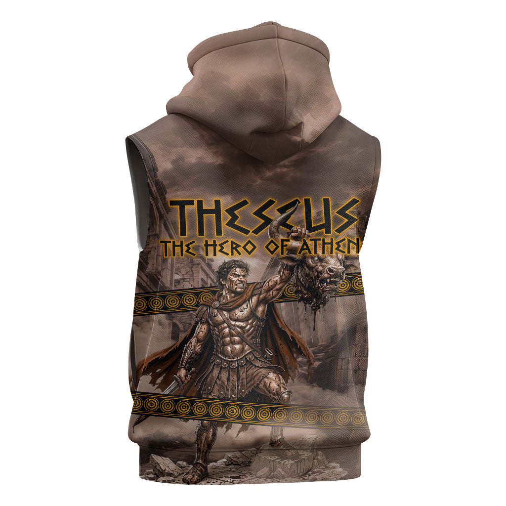 Theseus The Hero Of Athens Sleeveless Hoodie Greek Mythology Minotaur Ancient Warrior Art