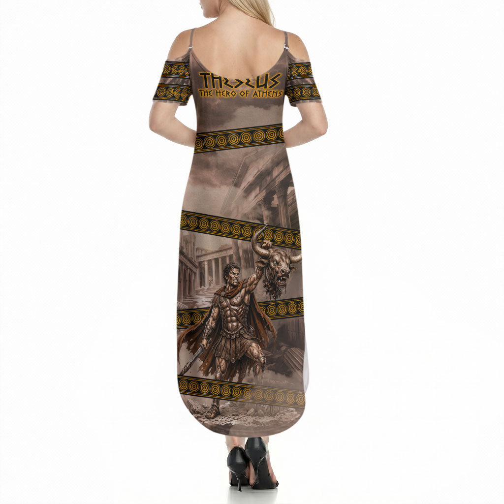 Theseus The Hero Of Athens Summer Maxi Dress Greek Mythology Minotaur Ancient Warrior Art