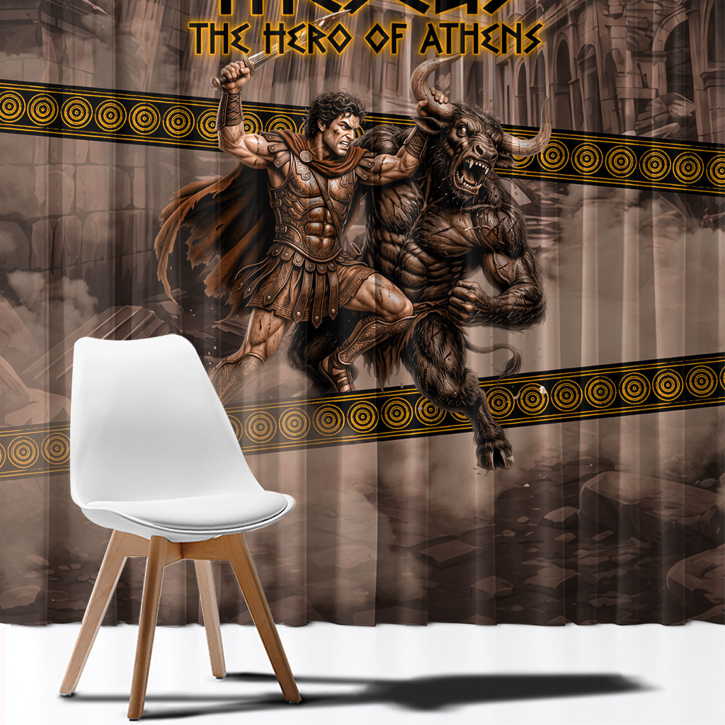 Theseus The Hero Of Athens Window Curtain Greek Mythology Minotaur Ancient Warrior Art