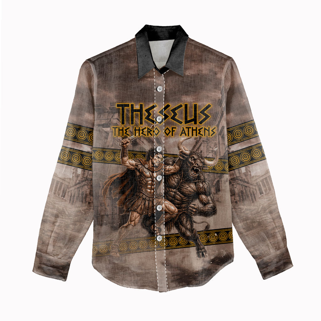 Theseus The Hero Of Athens Women Casual Shirt Greek Mythology Minotaur Ancient Warrior Art
