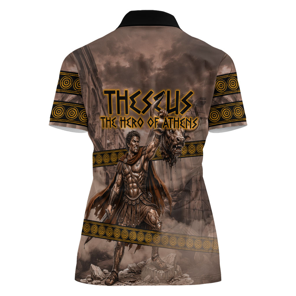 Theseus The Hero Of Athens Women Polo Shirt Greek Mythology Minotaur Ancient Warrior Art