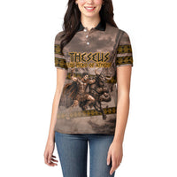 Theseus The Hero Of Athens Women Polo Shirt Greek Mythology Minotaur Ancient Warrior Art