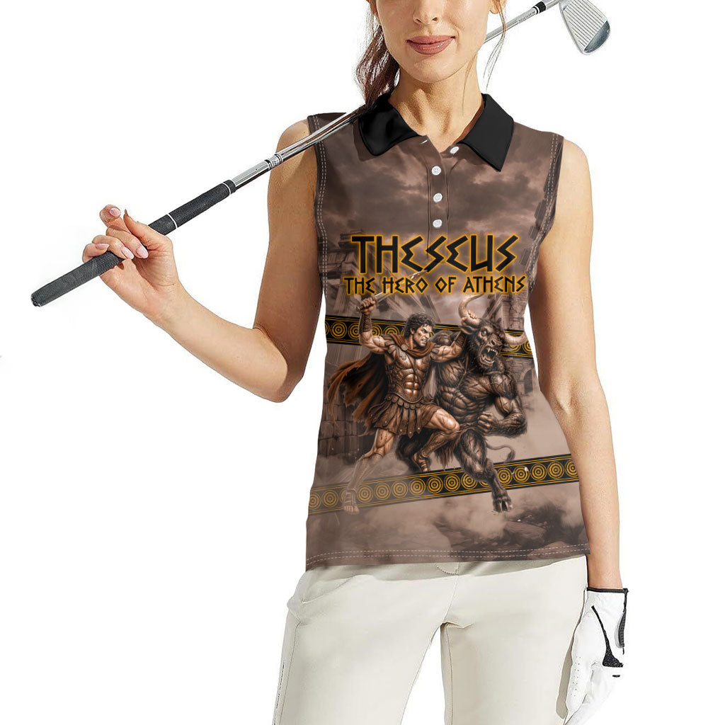 Theseus The Hero Of Athens Women Sleeveless Polo Shirt Greek Mythology Minotaur Ancient Warrior Art