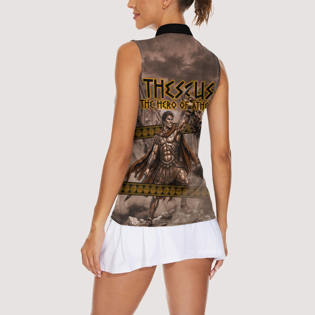 Theseus The Hero Of Athens Women Sleeveless Polo Shirt Greek Mythology Minotaur Ancient Warrior Art
