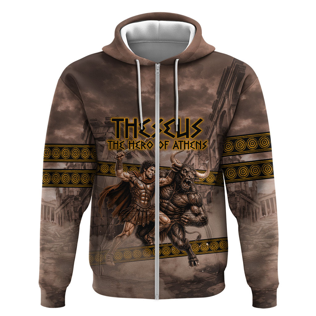 Theseus The Hero Of Athens Zip Hoodie Greek Mythology Minotaur Ancient Warrior Art