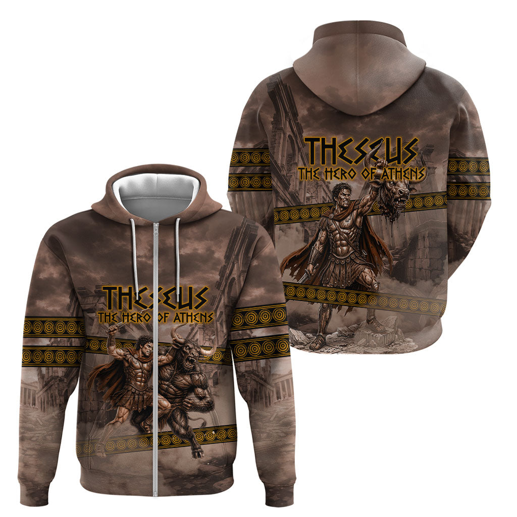 Theseus The Hero Of Athens Zip Hoodie Greek Mythology Minotaur Ancient Warrior Art