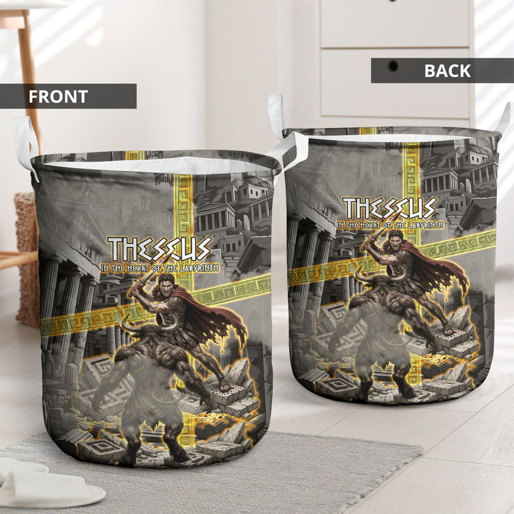 Theseus In The Heart Of The Labyrinth Laundry Basket Ancient Greek Mythology Minotaur Warrior Battle Art