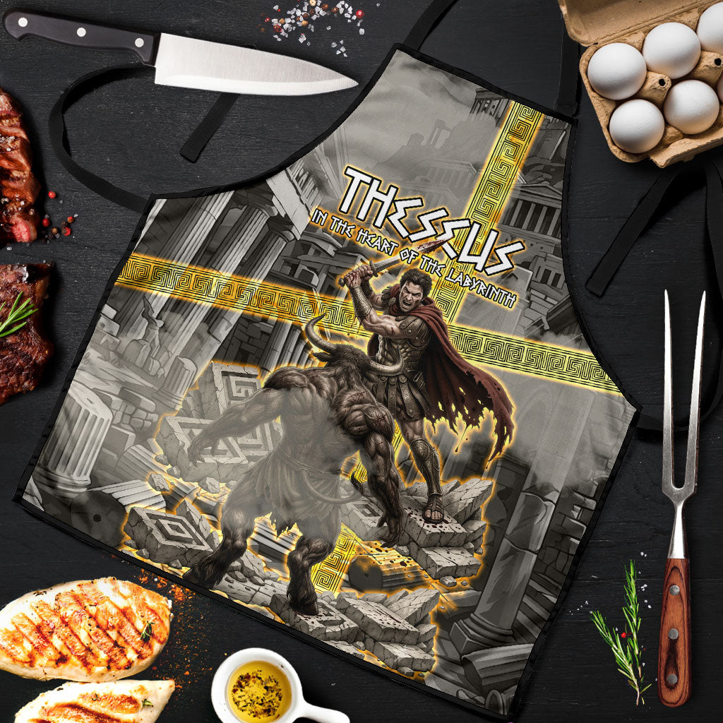 Theseus In The Heart Of The Labyrinth Apron Ancient Greek Mythology Minotaur Warrior Battle Art
