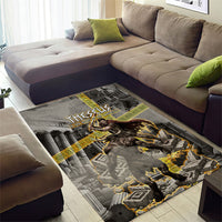 Theseus In The Heart Of The Labyrinth Area Rug Ancient Greek Mythology Minotaur Warrior Battle Art