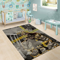 Theseus In The Heart Of The Labyrinth Area Rug Ancient Greek Mythology Minotaur Warrior Battle Art