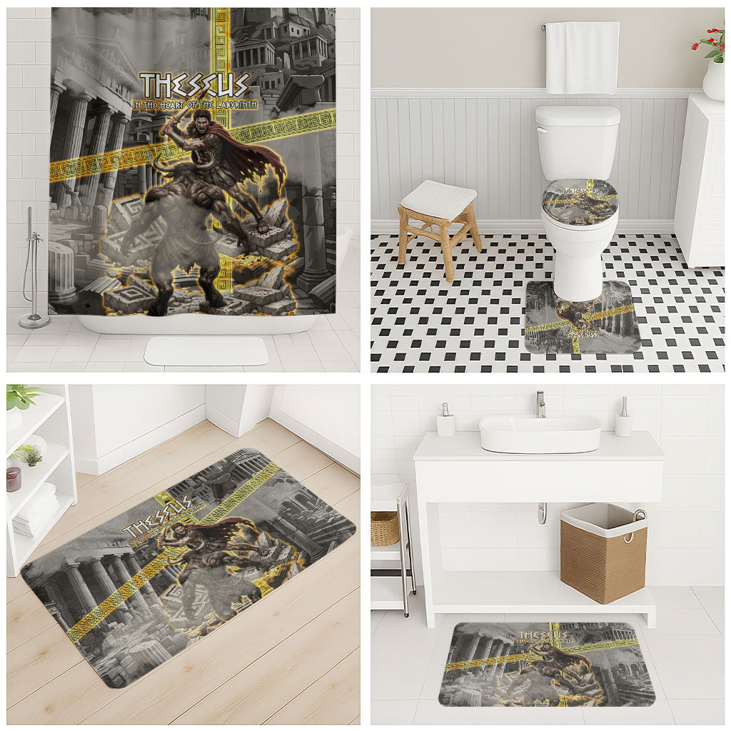 Theseus In The Heart Of The Labyrinth Bathroom Set Ancient Greek Mythology Minotaur Warrior Battle Art