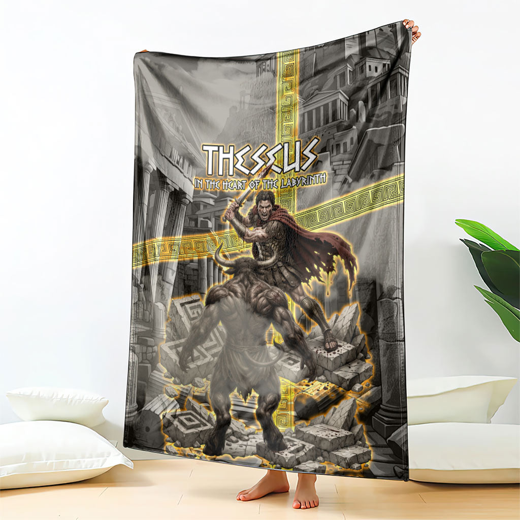 Theseus In The Heart Of The Labyrinth Blanket Ancient Greek Mythology Minotaur Warrior Battle Art
