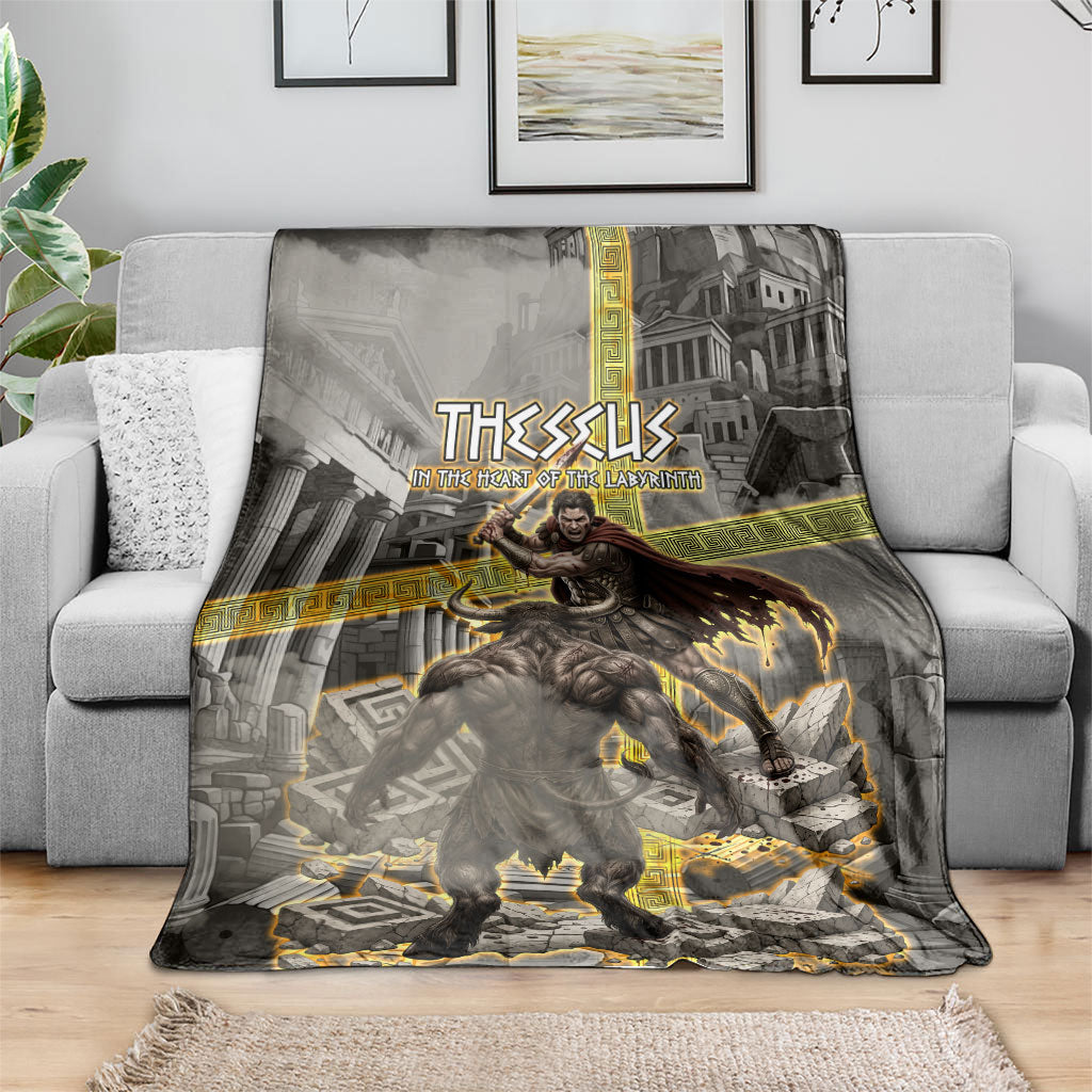 Theseus In The Heart Of The Labyrinth Blanket Ancient Greek Mythology Minotaur Warrior Battle Art