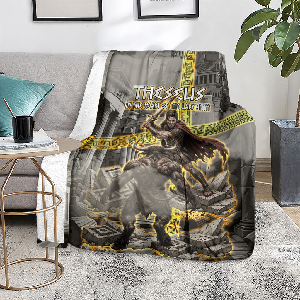 Theseus In The Heart Of The Labyrinth Blanket Ancient Greek Mythology Minotaur Warrior Battle Art