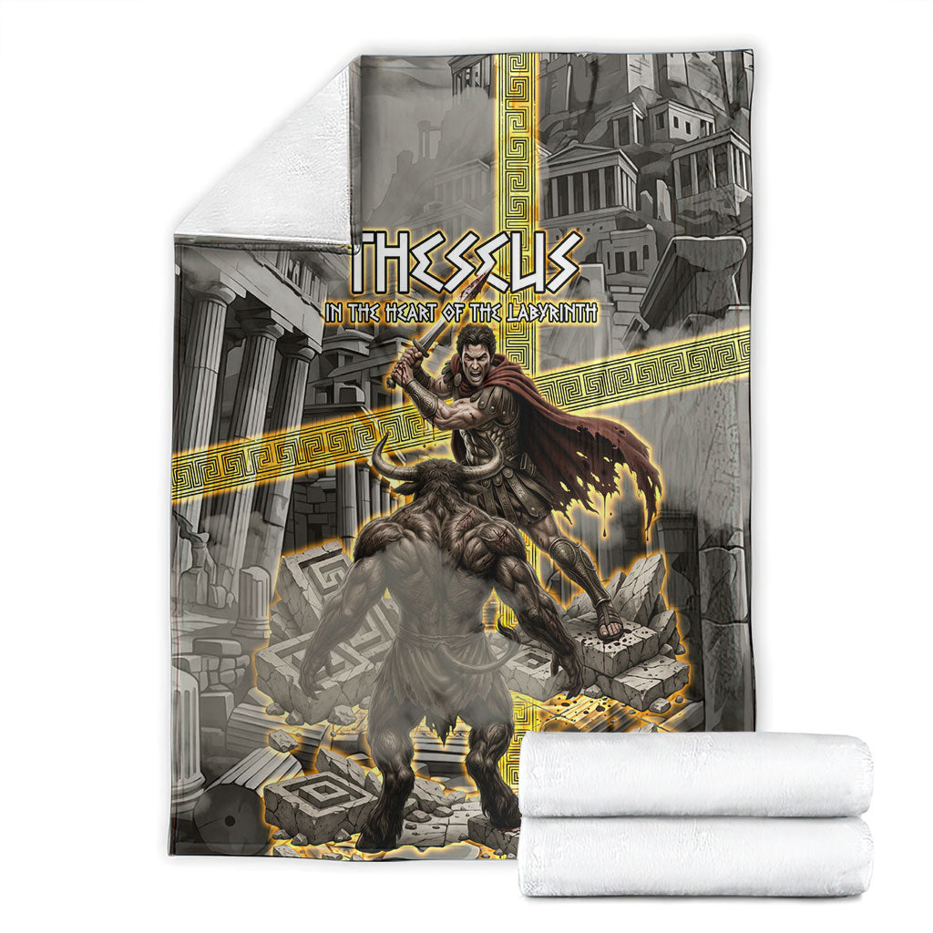 Theseus In The Heart Of The Labyrinth Blanket Ancient Greek Mythology Minotaur Warrior Battle Art