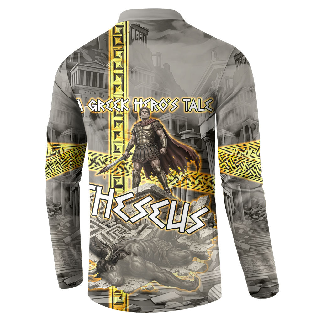 Theseus In The Heart Of The Labyrinth Button Sweatshirt Ancient Greek Mythology Minotaur Warrior Battle Art