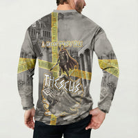 Theseus In The Heart Of The Labyrinth Button Sweatshirt Ancient Greek Mythology Minotaur Warrior Battle Art
