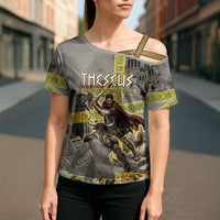 Theseus In The Heart Of The Labyrinth Cross Shoulder Shirt Ancient Greek Mythology Minotaur Warrior Battle Art