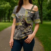 Theseus In The Heart Of The Labyrinth Cross Shoulder Shirt Ancient Greek Mythology Minotaur Warrior Battle Art