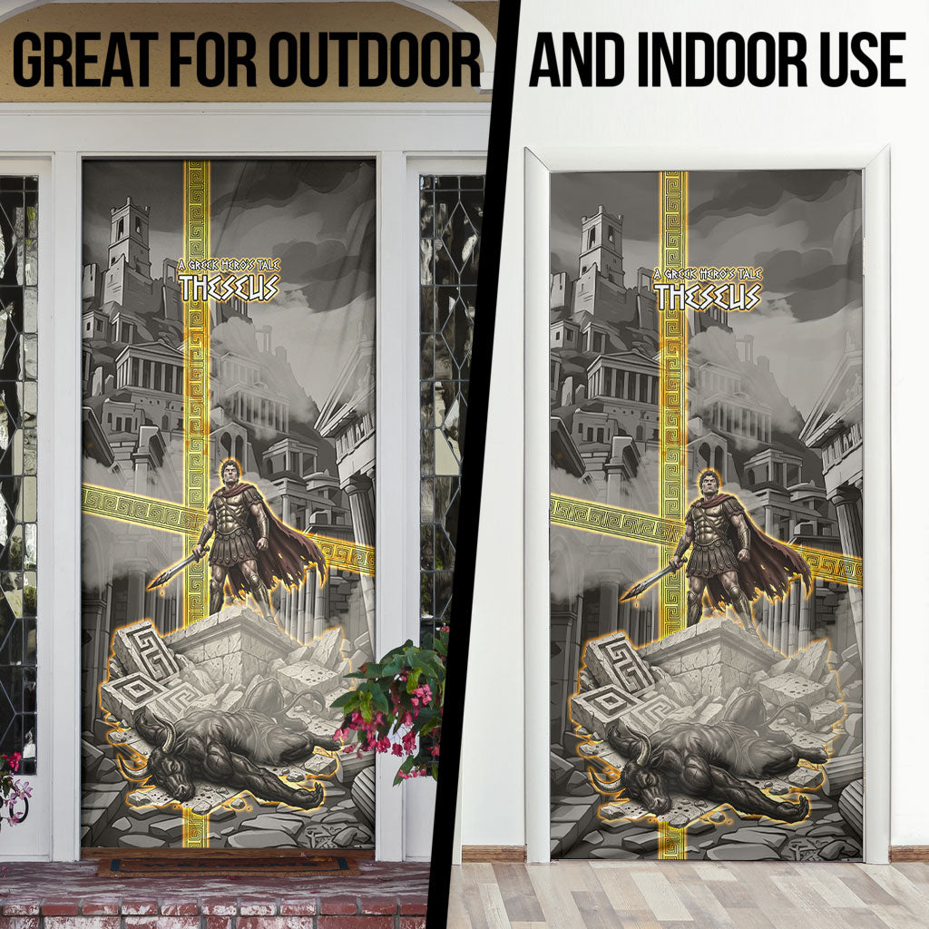 Theseus In The Heart Of The Labyrinth Door Cover Ancient Greek Mythology Minotaur Warrior Battle Art