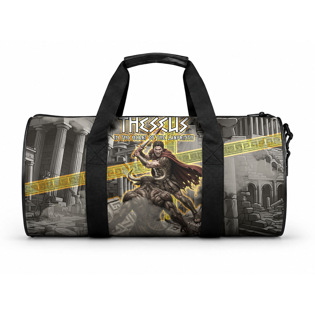 Theseus In The Heart Of The Labyrinth Duffle Bag Ancient Greek Mythology Minotaur Warrior Battle Art