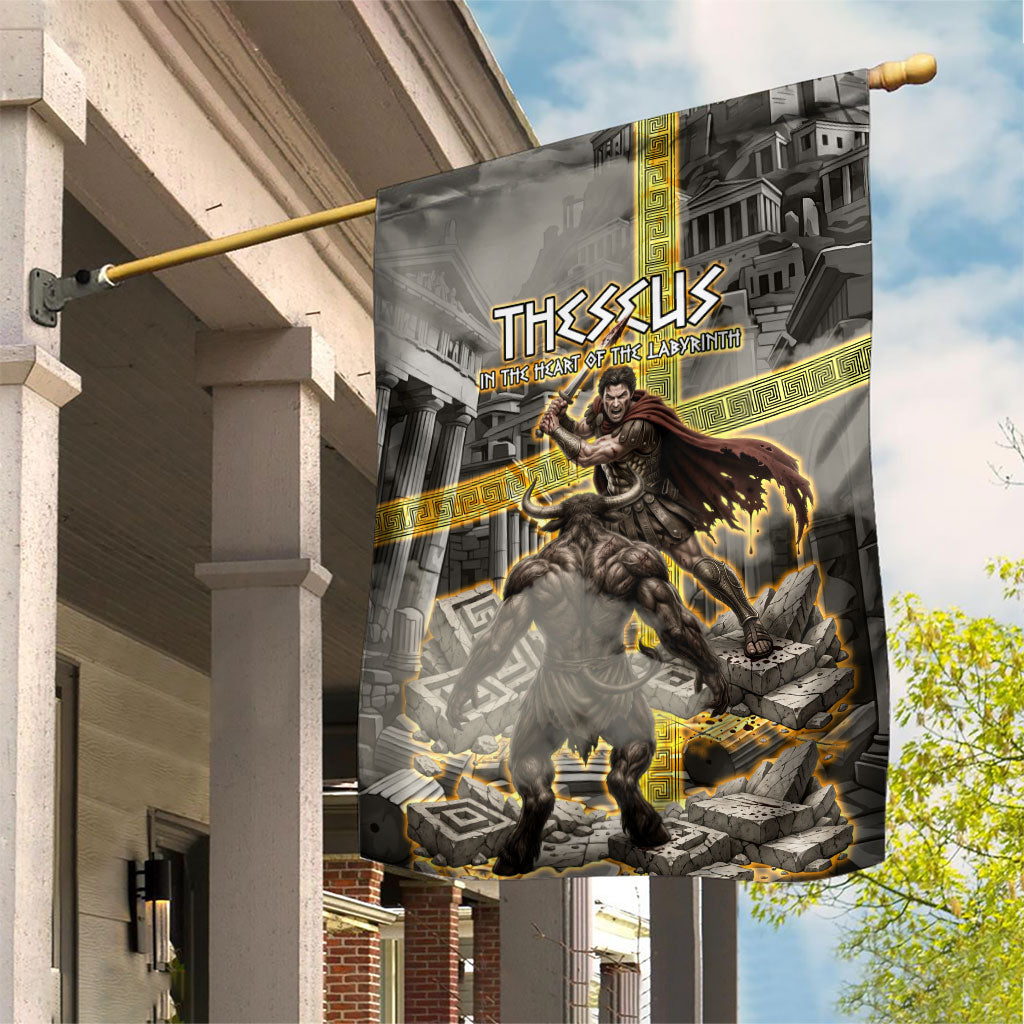 Theseus In The Heart Of The Labyrinth Garden Flag Ancient Greek Mythology Minotaur Warrior Battle Art