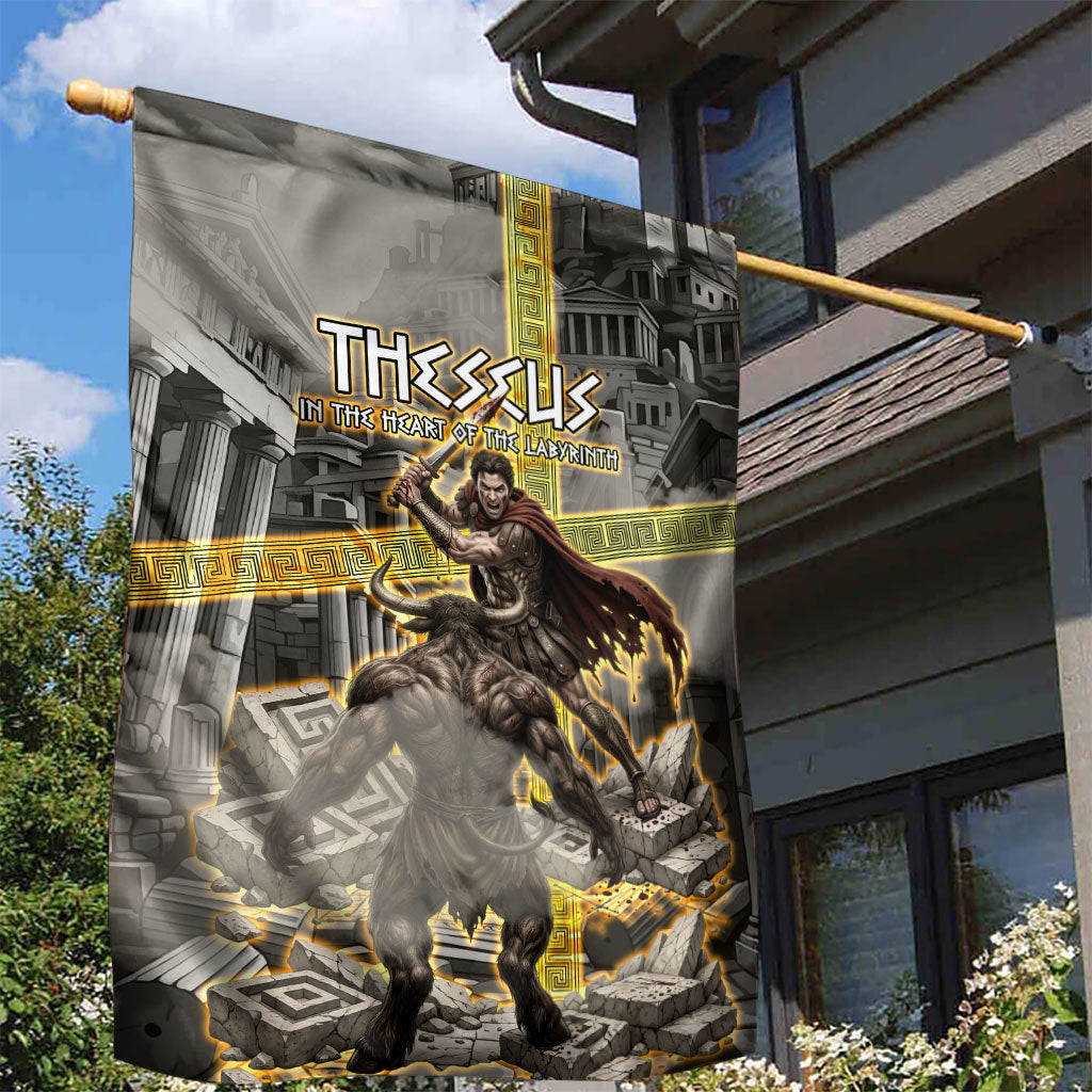 Theseus In The Heart Of The Labyrinth Garden Flag Ancient Greek Mythology Minotaur Warrior Battle Art