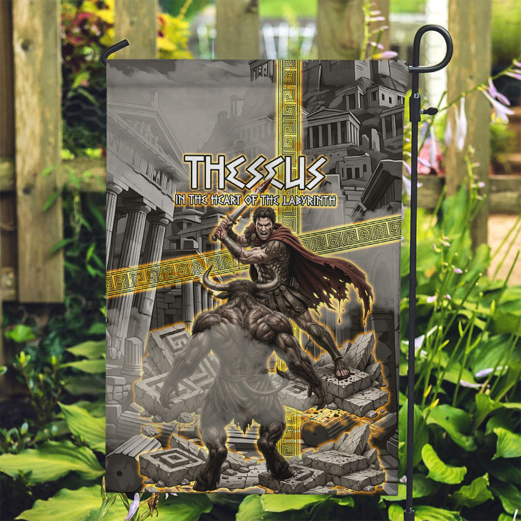 Theseus In The Heart Of The Labyrinth Garden Flag Ancient Greek Mythology Minotaur Warrior Battle Art