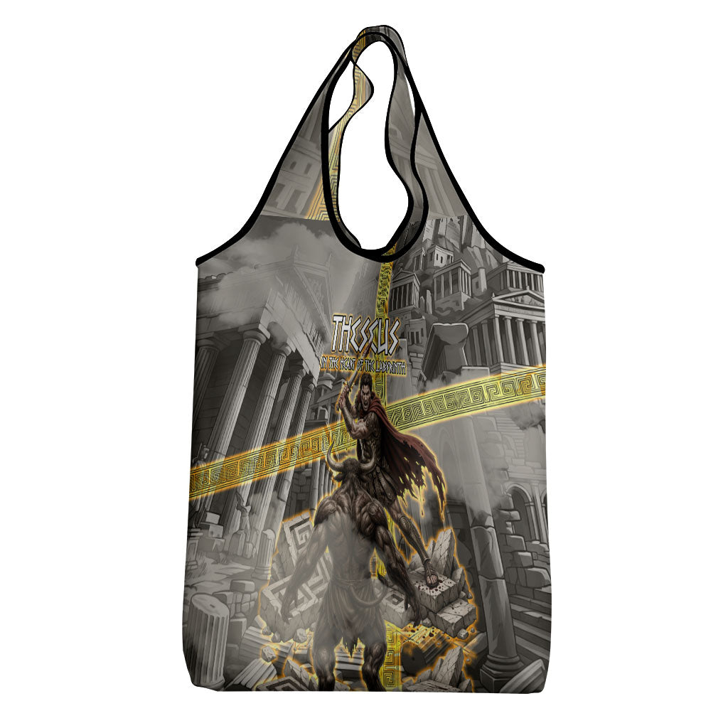 Theseus In The Heart Of The Labyrinth Grocery Bag Ancient Greek Mythology Minotaur Warrior Battle Art
