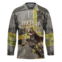 Theseus In The Heart Of The Labyrinth Hockey Jersey Ancient Greek Mythology Minotaur Warrior Battle Art