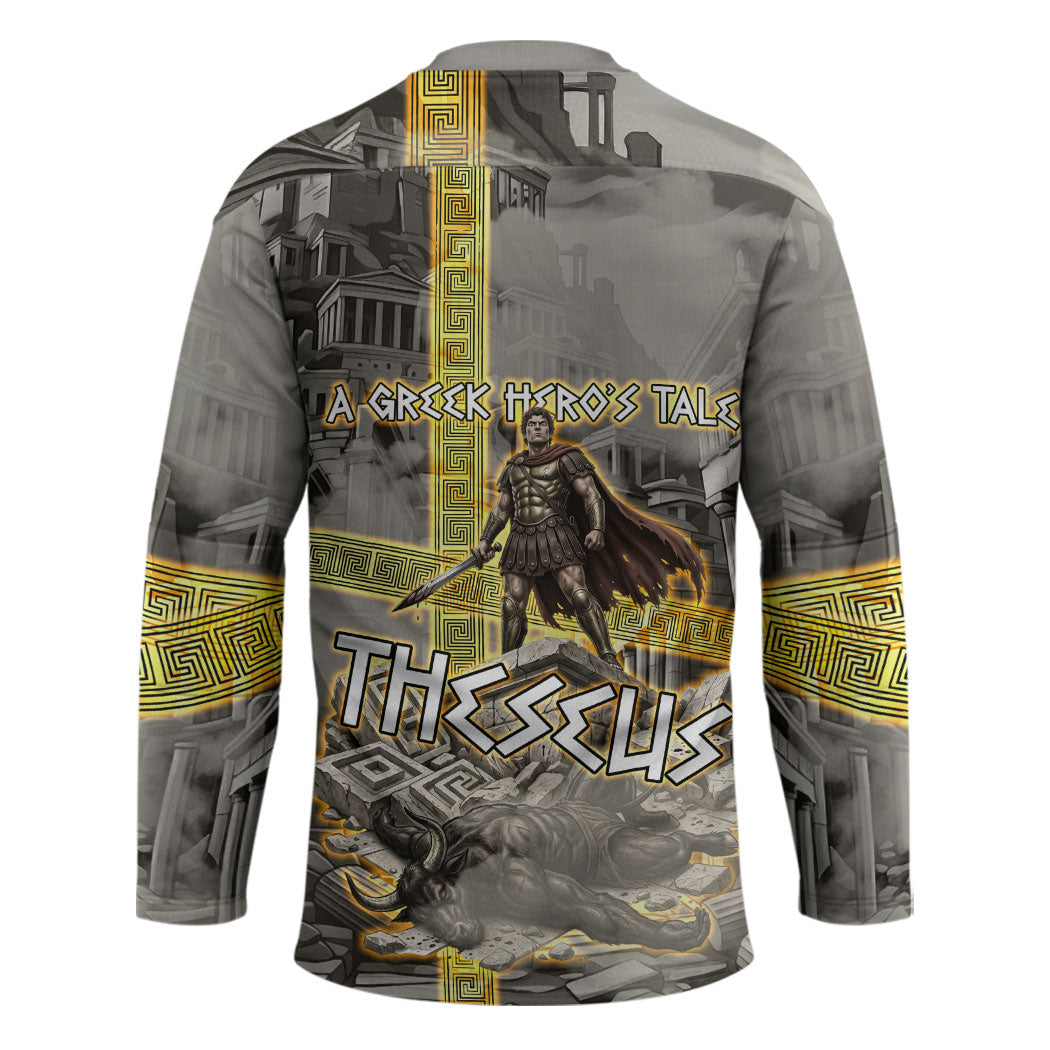 Theseus In The Heart Of The Labyrinth Hockey Jersey Ancient Greek Mythology Minotaur Warrior Battle Art