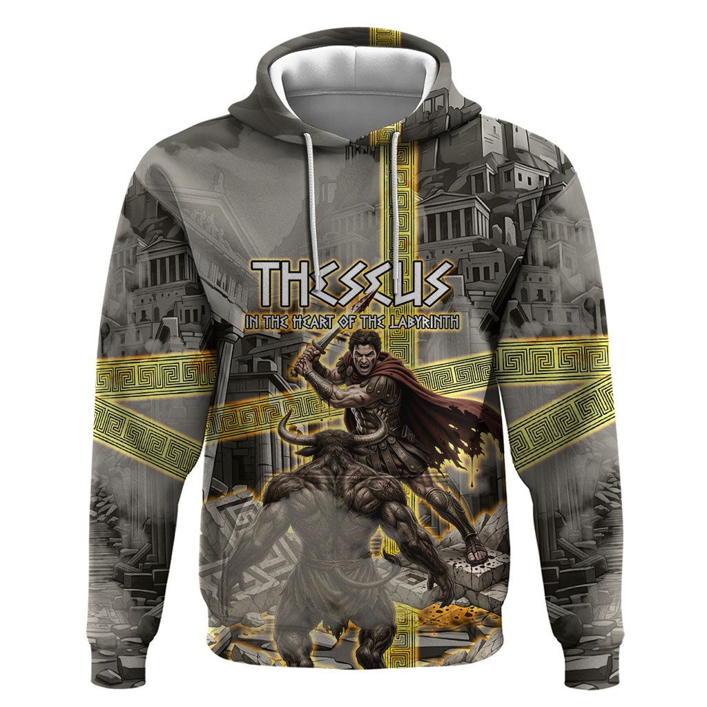 Theseus In The Heart Of The Labyrinth Hoodie Ancient Greek Mythology Minotaur Warrior Battle Art