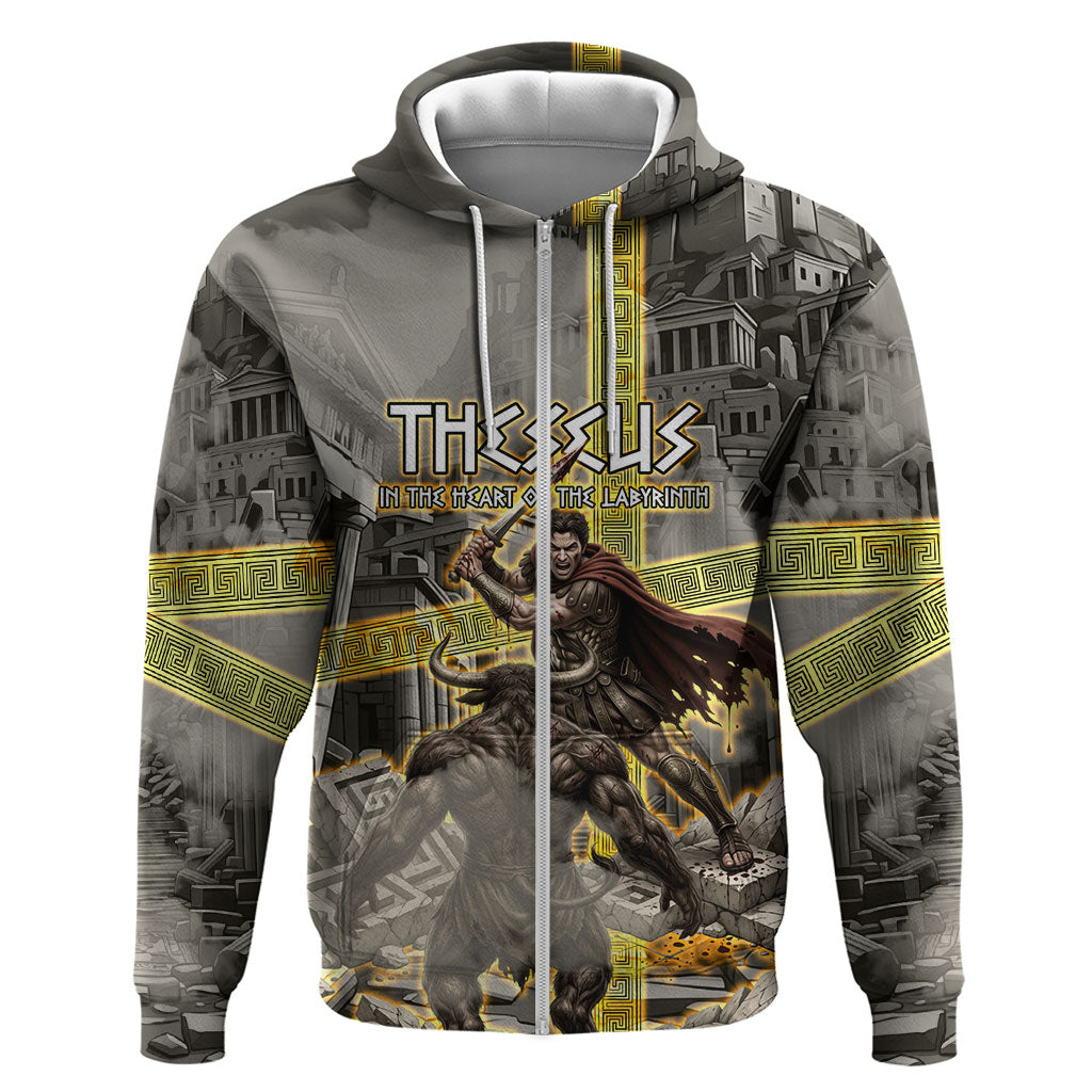 Theseus In The Heart Of The Labyrinth Hoodie Ancient Greek Mythology Minotaur Warrior Battle Art