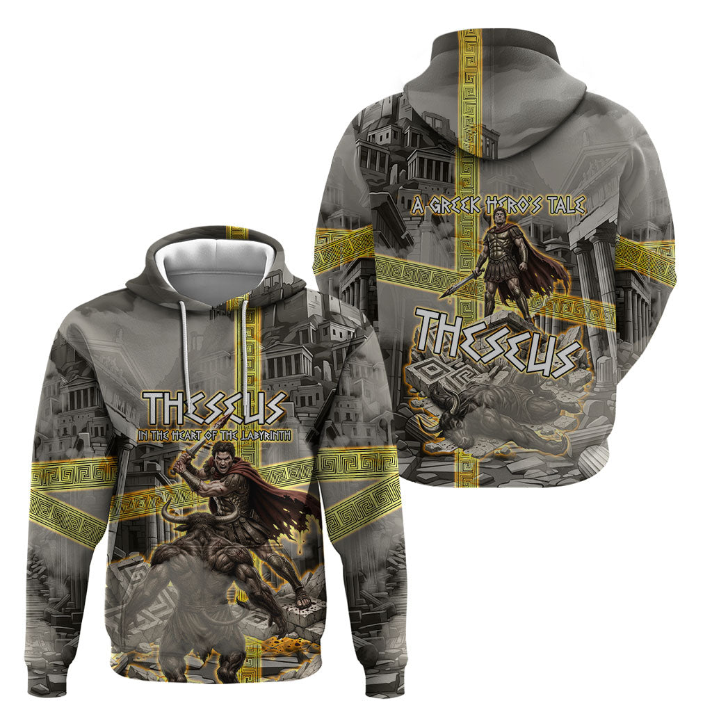 Theseus In The Heart Of The Labyrinth Hoodie Ancient Greek Mythology Minotaur Warrior Battle Art