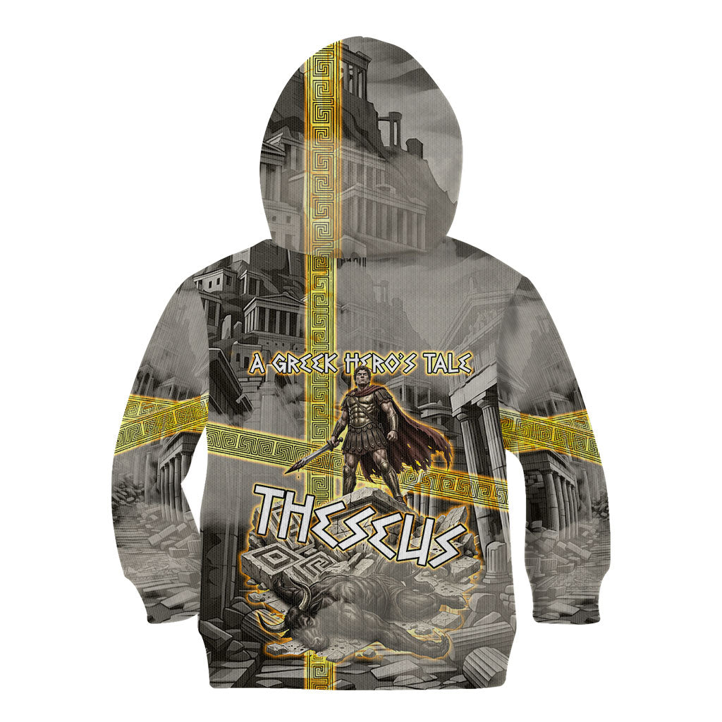 Theseus In The Heart Of The Labyrinth Kid Hoodie Ancient Greek Mythology Minotaur Warrior Battle Art