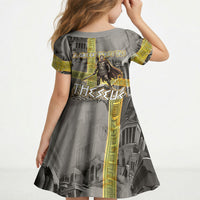 Theseus In The Heart Of The Labyrinth Kid Short Sleeve Dress Ancient Greek Mythology Minotaur Warrior Battle Art