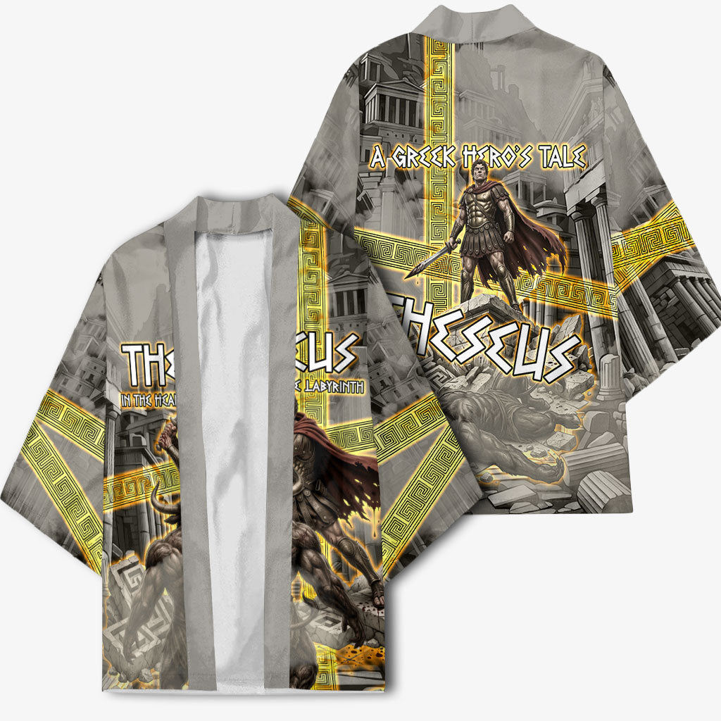 Theseus In The Heart Of The Labyrinth Kimono Ancient Greek Mythology Minotaur Warrior Battle Art