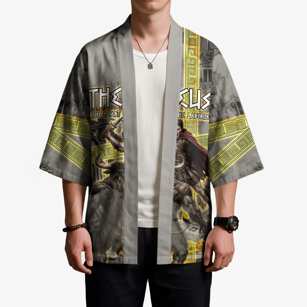 Theseus In The Heart Of The Labyrinth Kimono Ancient Greek Mythology Minotaur Warrior Battle Art
