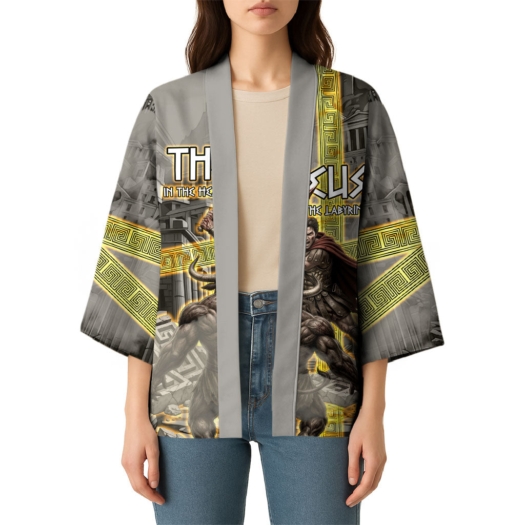 Theseus In The Heart Of The Labyrinth Kimono Ancient Greek Mythology Minotaur Warrior Battle Art
