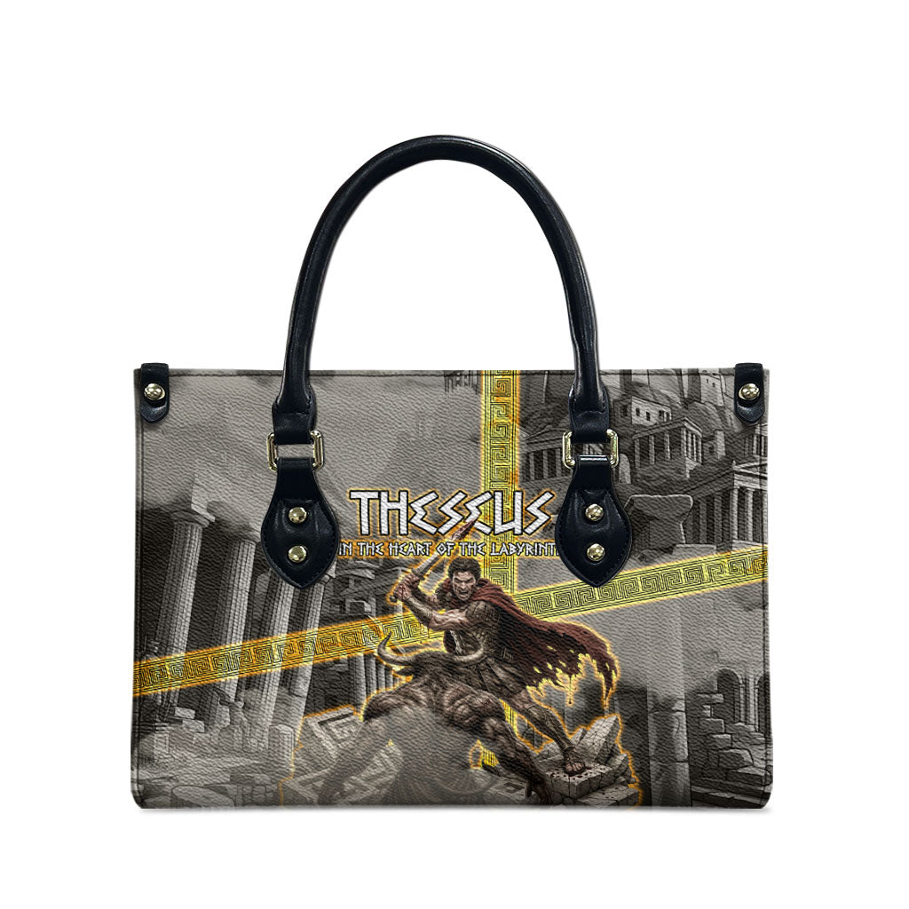 Theseus In The Heart Of The Labyrinth Leather Bag Ancient Greek Mythology Minotaur Warrior Battle Art