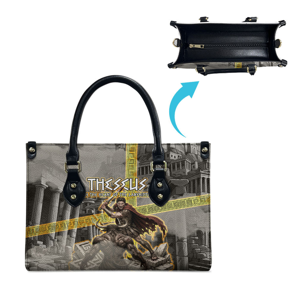 Theseus In The Heart Of The Labyrinth Leather Bag Ancient Greek Mythology Minotaur Warrior Battle Art