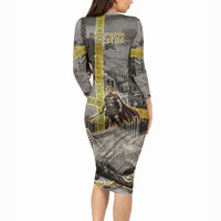 Theseus In The Heart Of The Labyrinth Long Sleeve Bodycon Dress Ancient Greek Mythology Minotaur Warrior Battle Art